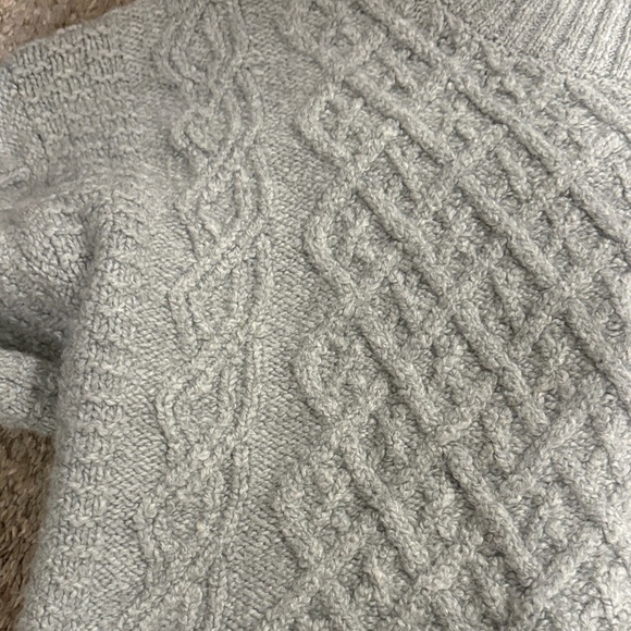 Mauve Anthropologie Gray Cable Knit Layered Shirt Sweater - Picture 10 of 15